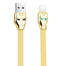 Кабель Hoco U14 Iron Man Lightning Cable 1.2m Gold