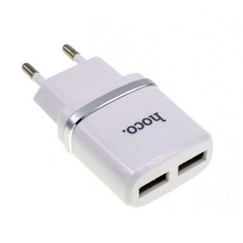 Купить Сетевое зарядное устройство Hoce C12 Dual USB Charger 2.1A White