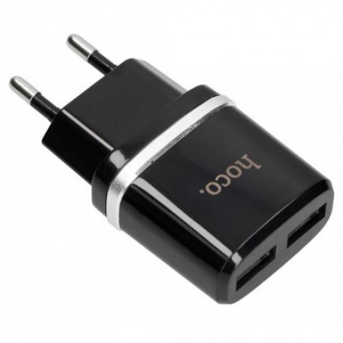 Купить Сетевое зарядное устройство Hoce C12 Dual USB Charger 2.1A Black
